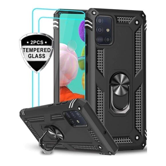 NEW LeYi Samsung Galaxy A51 Case & 2 Tempered Glass Defender Protective NEW - Picture 1 of 10